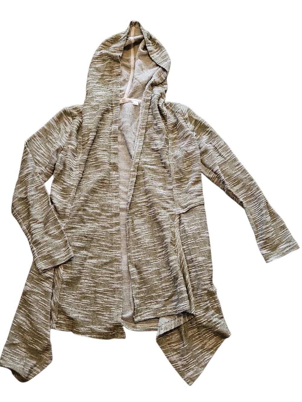 Mistic Prysm Hooded Open Front Cardigan Green White Size Medium